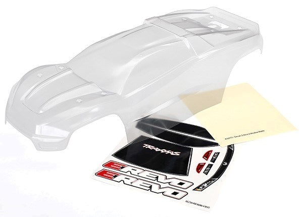 Traxxas 8611 - Body E-Revo (Clear Requires Painting)/Window Grill Lights Decal Sheet