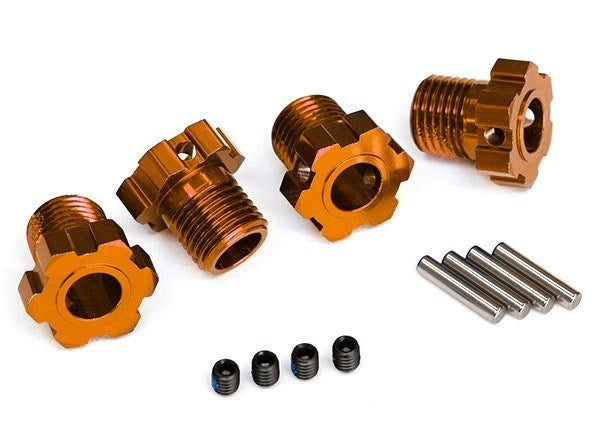Traxxas 8654A - Wheel hubs splined 17mm (orange-anodized) (4)/ 4x5 GS (4)/ 3x14mm pin (4)