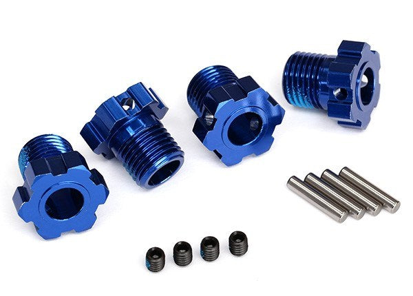 Traxxas 8654 - Wheel Hubs Splined 17Mm (Blue-Anodized) (4)/ 4X5 Gs (4) 3X14Mm Pin (4)