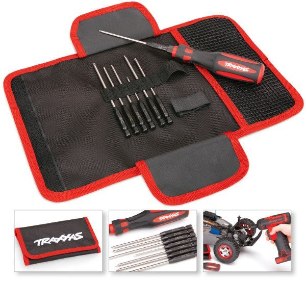 Traxxas 8711 Speed Bit Master Set Hex Driver 7 pcs Set Includes Handle (Med) Travel Pouch