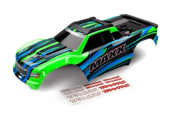 Traxxas 8911G BODY MAXX GREEN (PAINTED)/ DECAL SHEET