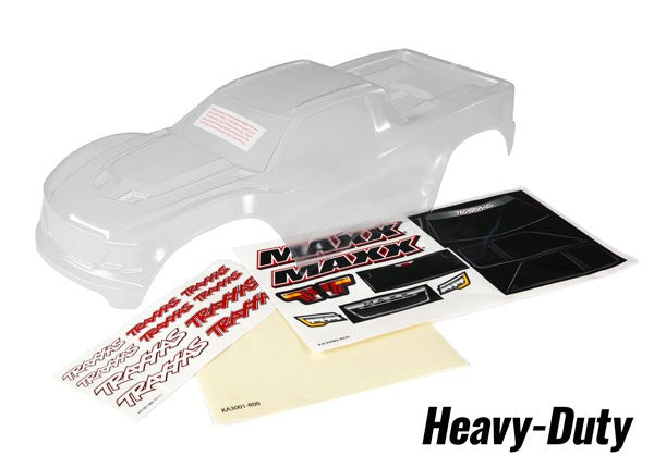 Traxxas 8914 Body Maxx heavy duty (clear untrimmed requires painting)/ window masks/ decal sheet