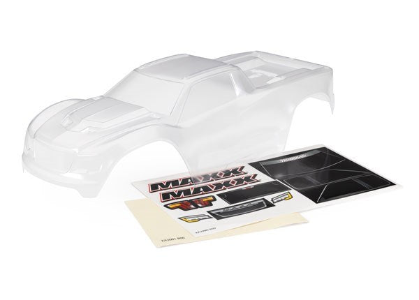 Traxxas 8918 - Body Maxx (clear requires painting)/ window masks/ decal sheet (fits Maxx with extended chassis (352mm wheelbase))