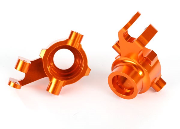 Traxxas 8937A Steering blocks 6061-T6 aluminum (orange-anodized) left & right