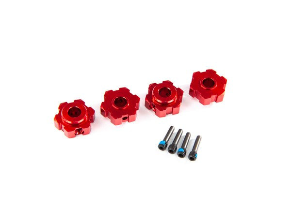 Traxxas 8956R Wheel hubs hex aluminum (red-anodized)