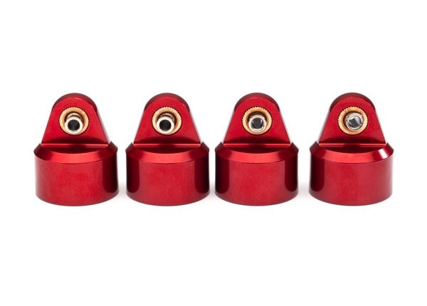 Traxxas 8964R Shock caps aluminum (red-anodized) GT-Maxx shocks (4)