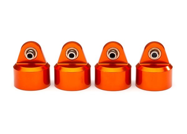 Traxxas 8964T Shock caps aluminum (orange-anodized) GT-Maxx shocks (4)