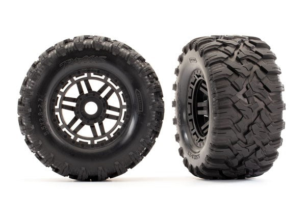 Traxxas 8972 Black wheels Maxx All-Terrain tires (2)