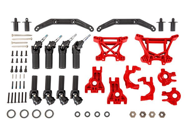 Traxxas 9080R Outer Driveline & Suspension Upgrade Kit extreme heavy duty red