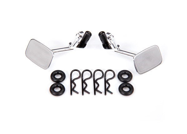 Traxxas 9121 - Mirrors side chrome (left & right)/ o-rings (4)/ body clips (4) (fits #9112 body)
