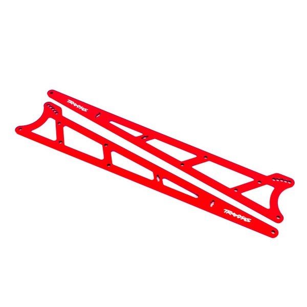 Traxxas 9462R - Side plates wheelie bar red (aluminum) (2)