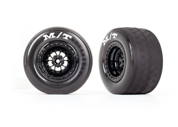 Traxxas 9475 Weld Gloss Black Wheels Tires (Rear) (2)