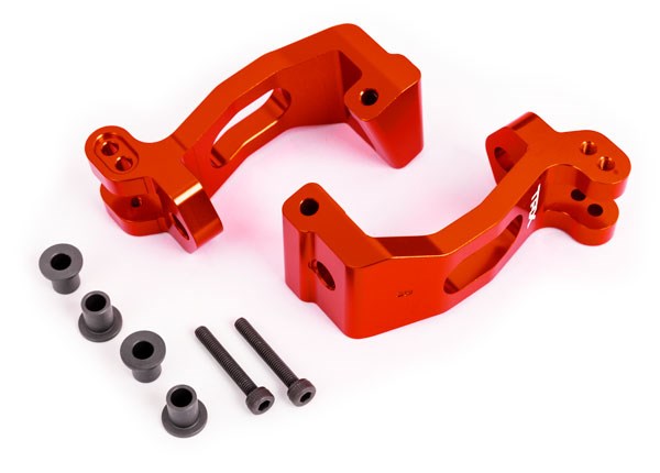 Traxxas 9532R Caster blocks (c-hubs) 6061-T6 aluminum (red-anodized)