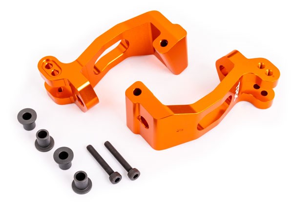 Traxxas 9532T Caster blocks (c-hubs) 6061-T6 aluminum (orange-anodized)