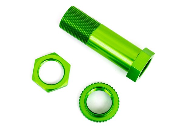 Traxxas 9545G Servo saver post/ adjuster nut/ locknut (green-anodized 6061-T6 aluminum) (1 each)