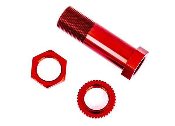 Traxxas 9545R Servo saver post/ adjuster nut/ locknut (red-anodized 6061-T6 aluminum) (1 each)