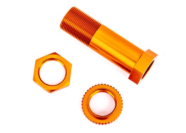 Traxxas 9545T Servo saver post/ adjuster nut/ locknut (orange-anodized 6061-T6 aluminum) (1 each)