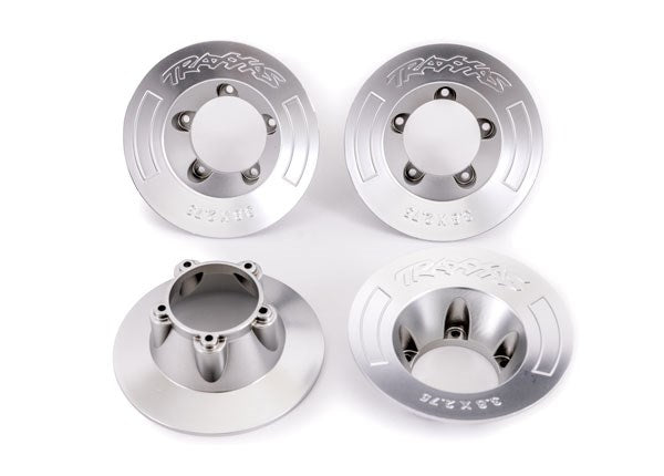 Traxxas 9568X Wheel covers satin chrome (4) (fits #9572 wheels)