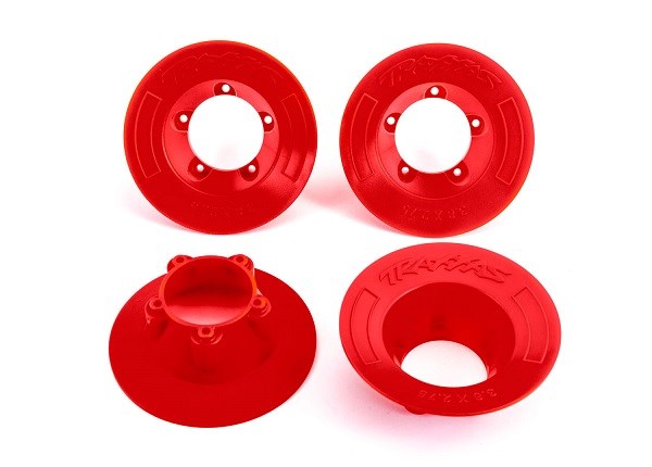 Traxxas 9569R Wheel covers red (4) (fits #9572 wheels)