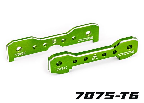 Traxxas 9629G Tie bars front 7075-T6 aluminum (green-anodized) (fits Sledge)