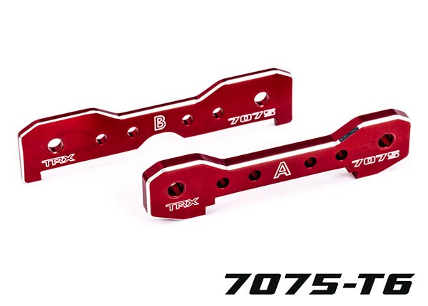 Traxxas 9629R Tie bars front 7075-T6 aluminum (red-anodized) (fits Sledge)