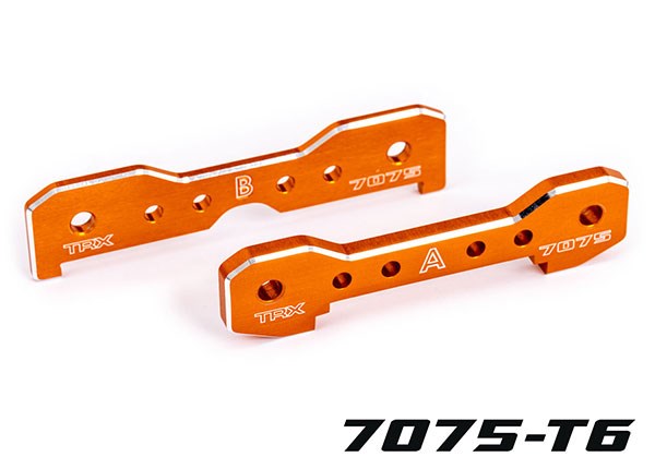 Traxxas 9629T Tie bars front 7075-T6 aluminum (orange-anodized) (fits Sledge)