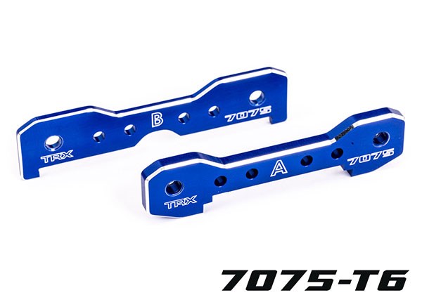 Traxxas 9629 Tie bars front 7075-T6 aluminum (blue-anodized) (fits Sledge)