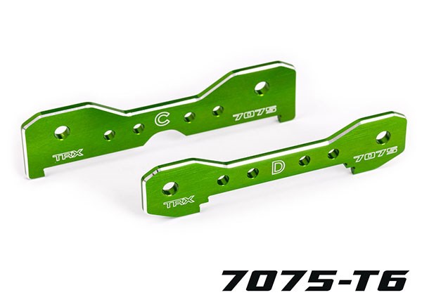 Traxxas 9630G Tie bars rear 7075-T6 aluminum (green-anodized) (fits Sledge)