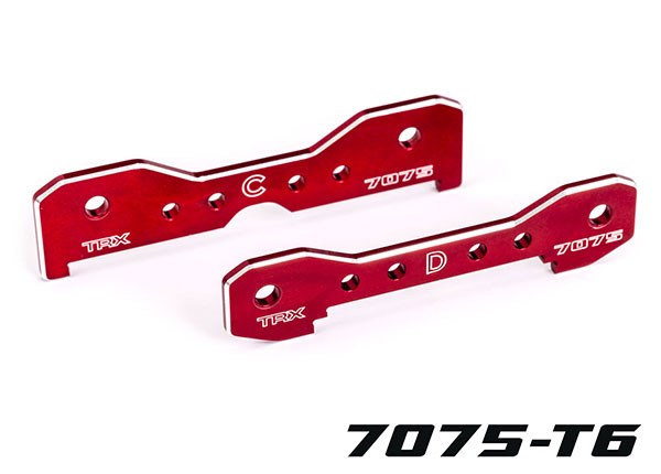 Traxxas 9630R Tie bars rear 7075-T6 aluminum (red-anodized) (fits Sledge)