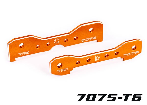 Traxxas 9630T Tie bars rear 7075-T6 aluminum (orange-anodized) (fits Sledge)