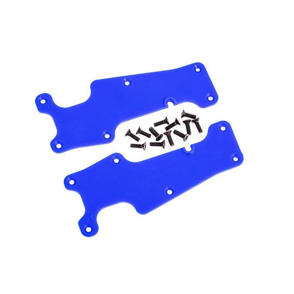 Traxxas 9633X Suspension arm covers blue front (left and right)/ 2.5x8 CCS (12)