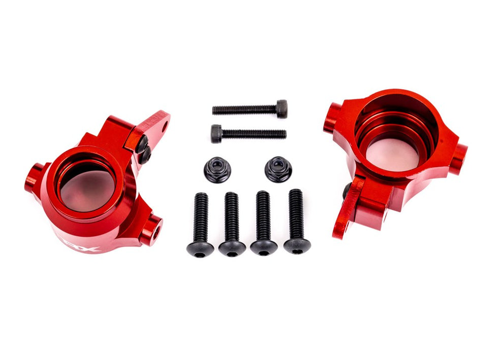 Traxxas 9635R Steering blocks 6061-T6 aluminum (red-anodized)