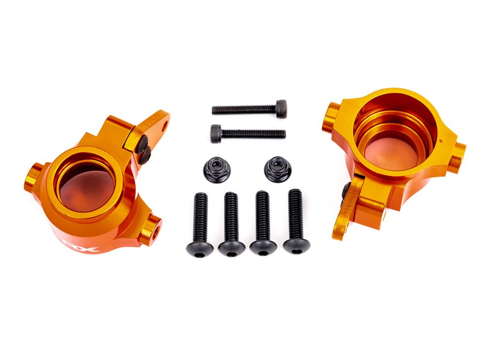 Traxxas 9635T Steering blocks 6061-T6 aluminum (orange-anodized)