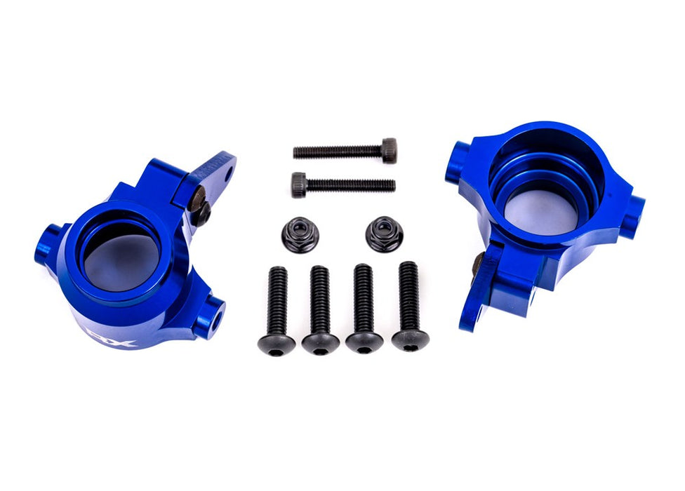 Traxxas 9635X Steering blocks 6061-T6 aluminum (blue-anodized)