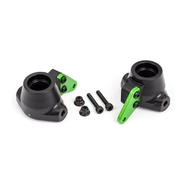 Traxxas 9637G Steering block arms (aluminum green-anodized) (2)/ steering blocks left & right