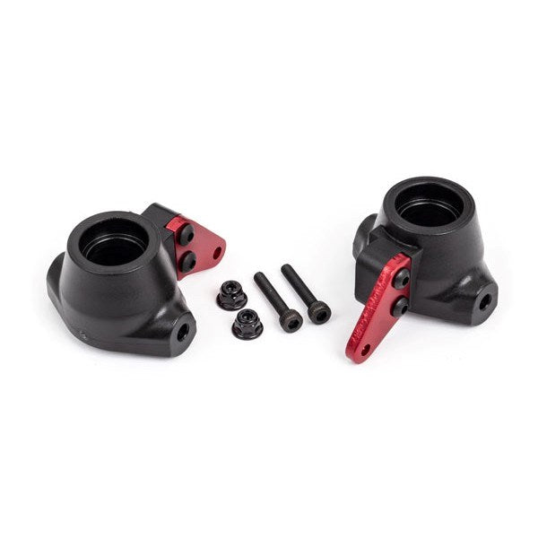 Traxxas 9637R Steering block arms (aluminum red-anodized) (2)/ steering blocks left & right