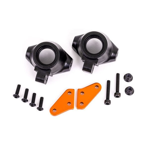 Traxxas 9637T Steering block arms (aluminum orange-anodized) (2)/ steering blocks left & right