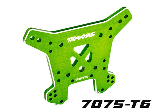 Traxxas 9638G Shock tower rear 7075-T6 aluminum (green-anodized) (fits Sledge)