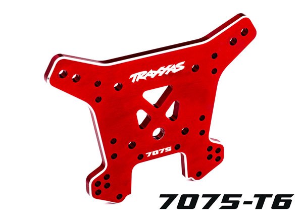 Traxxas 9638R Shock tower rear 7075-T6 aluminum (red-anodized) (fits Sledge)
