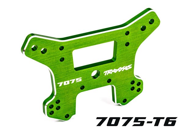 Traxxas 9639G Shock tower front 7075-T6 aluminum (green-anodized) (fits Sledge)