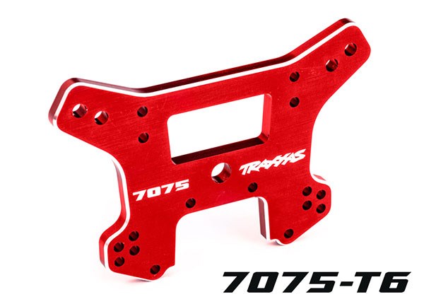 Traxxas 9639R Shock tower front 7075-T6 aluminum (red-anodized) (fits Sledge)