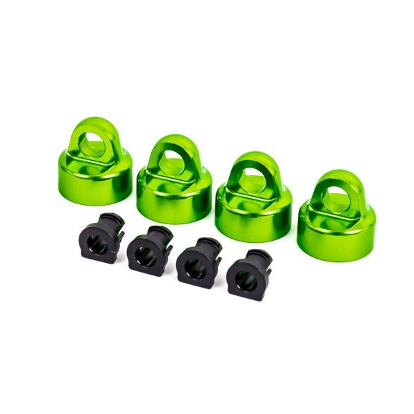 Traxxas 9664G Shock caps aluminum green-anodized GT-Maxx shocks (4)