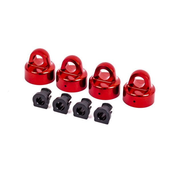 Traxxas 9664R Shock caps aluminum red-anodized GT-Maxx shocks (4)