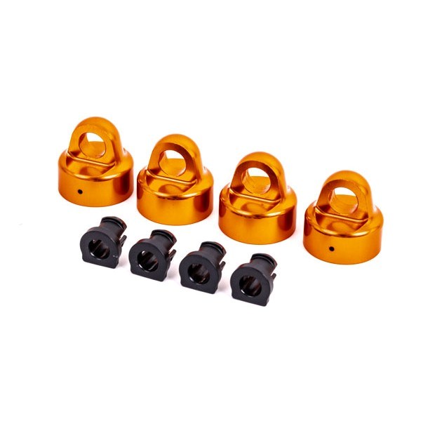 Traxxas 9664T Shock caps aluminum orange-anodized GT-Maxx shocks (4)