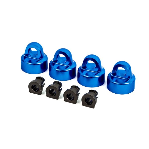 Traxxas 9664X Shock caps aluminum blue-anodized GT-Maxx shocks (4)