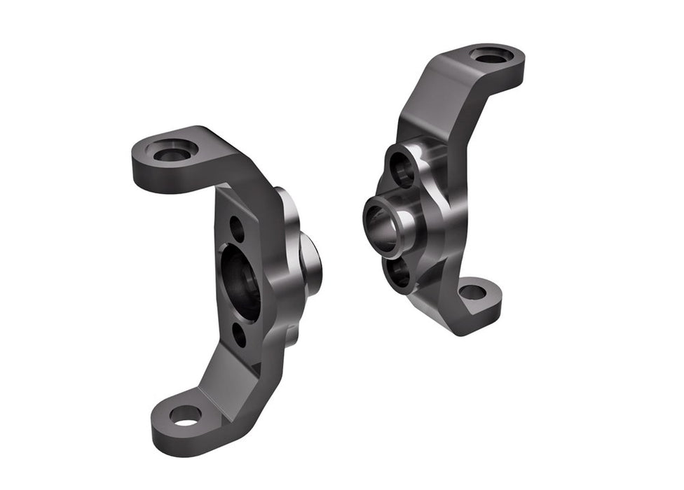 Traxxas 9733-GRAY Caster blocks 6061-T6 aluminum (dark titanium-anodized) (left & right)