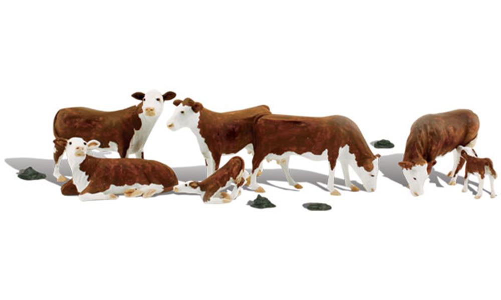 Woodland Scenics A1843 HO Scenic Accents: Hereford Cows