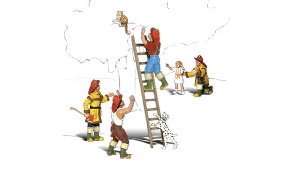 zWoodland Scenics A1882 HO Scenic Accents: Firemen to the Rescue