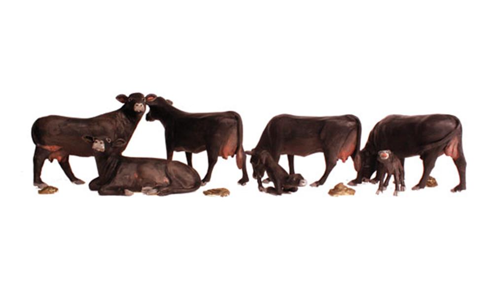 Woodland Scenics A1955 HO Scenic Accents: Black Angus Cows