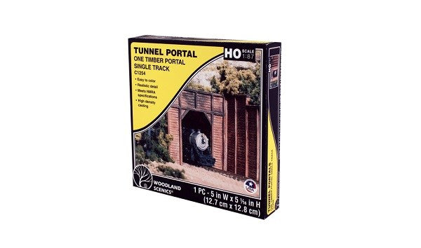 Woodland Scenics C1254 HO Tunnel Portal: Timber - Single Track (1 Piece)